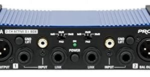 Proel DB2A D.I. BOX Direct Injection Box attiva a 2 canali con Ingressi: 2 Jack 1/4