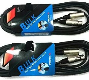 Proel BULK250LU3 - Cavo audio professionale per Microfono e Casse con connettori Cannon XLR M/F set di 2 cavi da 3 mt., Nero (BULK250LU3 -3mt - 2 Unità)