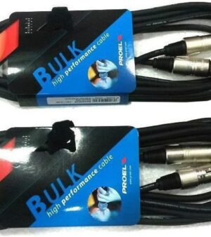 Proel BULK250LU15 - Set da 2 Cavi Audio professionali connessioni Cannon XLR 3P Maschio a Cannon XLR 3P Femmina da 15mt, Nero (BULK250LU15-15mt - 2 Unità)