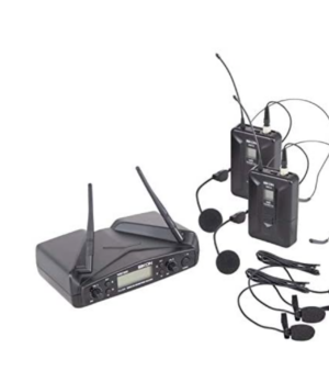 Proel EIKON WM700DH (DUAL) - Coppia microfoni wireless ad Archetto per karaoke, canto e live, Nero