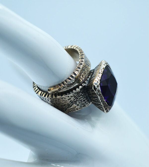 Anello argento ametista viola "Glamour"