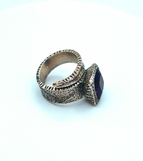 Anello argento ametista viola "Glamour"