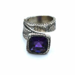 Anello argento ametista viola "Glamour"
