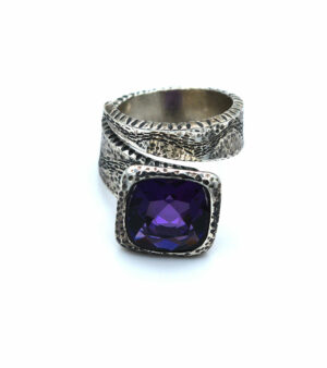Anello argento ametista viola "Glamour"