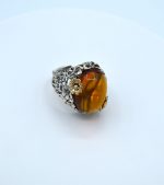 Anello argento quarzo idrotermale giallo "San Martino"