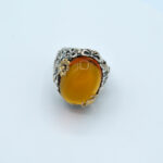 Anello argento quarzo idrotermale giallo "San Martino"