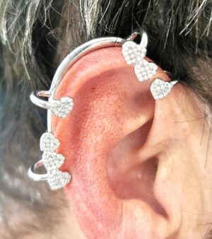 orecchino cuori argento