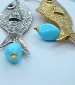 Orecchini argento e bronzo "Pesce"