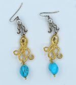 Orecchini argento e bronzo "Polpi"