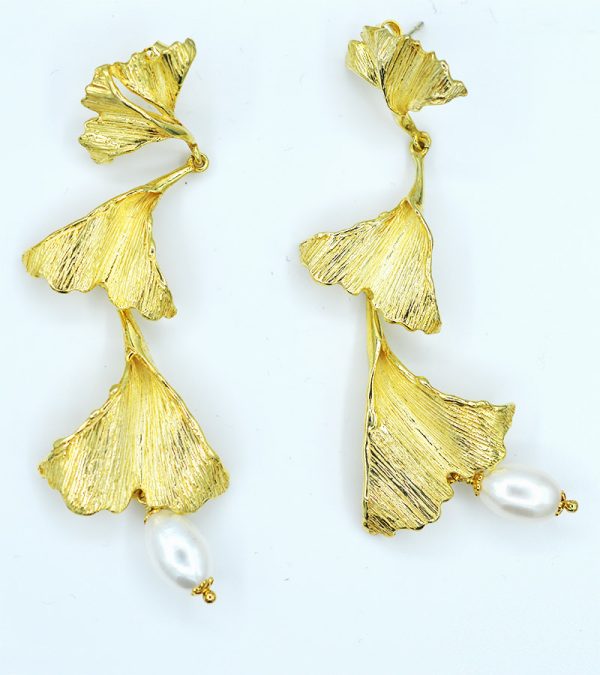 Orecchini in argento dorato con perle d'acqua dolce