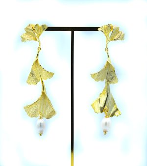 Orecchini in argento dorato con perle d'acqua dolce