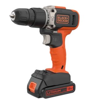 TRAPANO AVVITATORE A PERCUSSIONE COMPATTO BLACK & DECKER 18V LITIO BATTERIA 1.5 AH