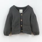 Cardigan antracite in cotone organico
