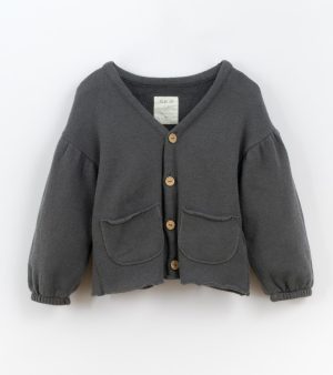 Cardigan antracite in cotone organico