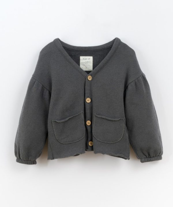 Cardigan antracite in cotone organico