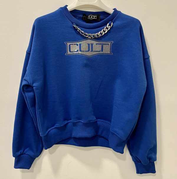 Felpa crop blu elettrico