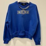 Felpa crop blu elettrico