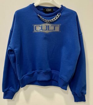 Felpa crop blu elettrico