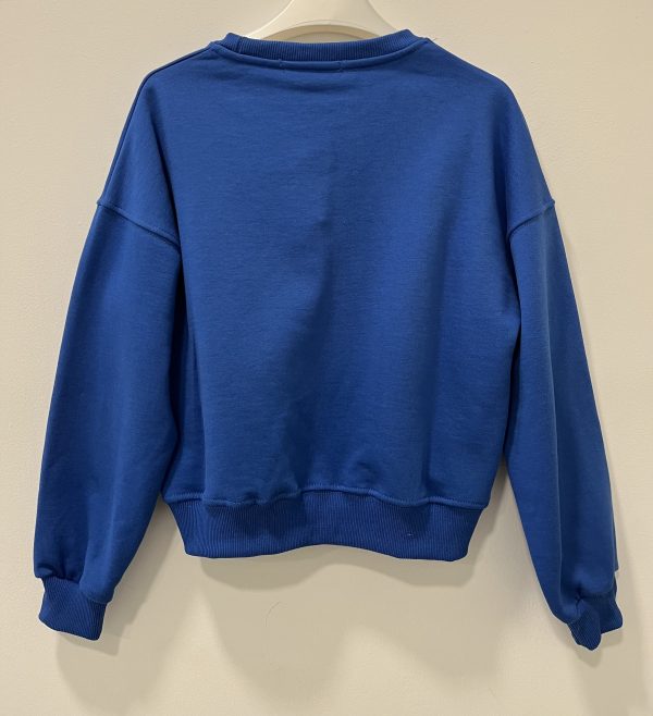 Felpa crop blu elettrico