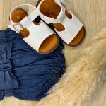 sandalo con strappo bianco